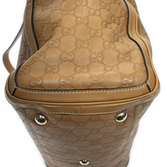 Gucci Tan Embossed Leather Shoulder Bag - Picture 8 of 10